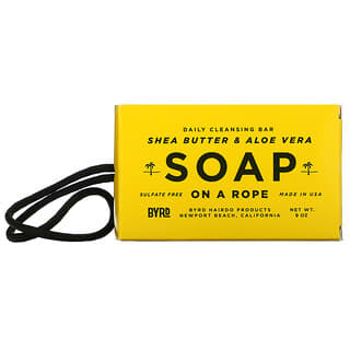 Byrd Hairdo Products, Soap On A Rope ، لوح تنظيف يومي ، بزبدة الشيا والصبار ، 9 أونصة