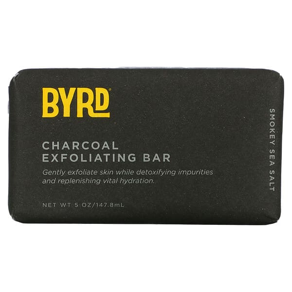 Byrd Hairdo Products, Sabonete Esfoliante em Barra de Carvão Vegetal, Sal Marinho Defumado, 147,8 ml (5 oz)