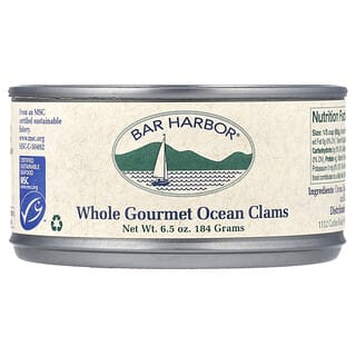 Bar Harbor, Whole Gourmet Ocean Clams, 6.5 oz (184 g)