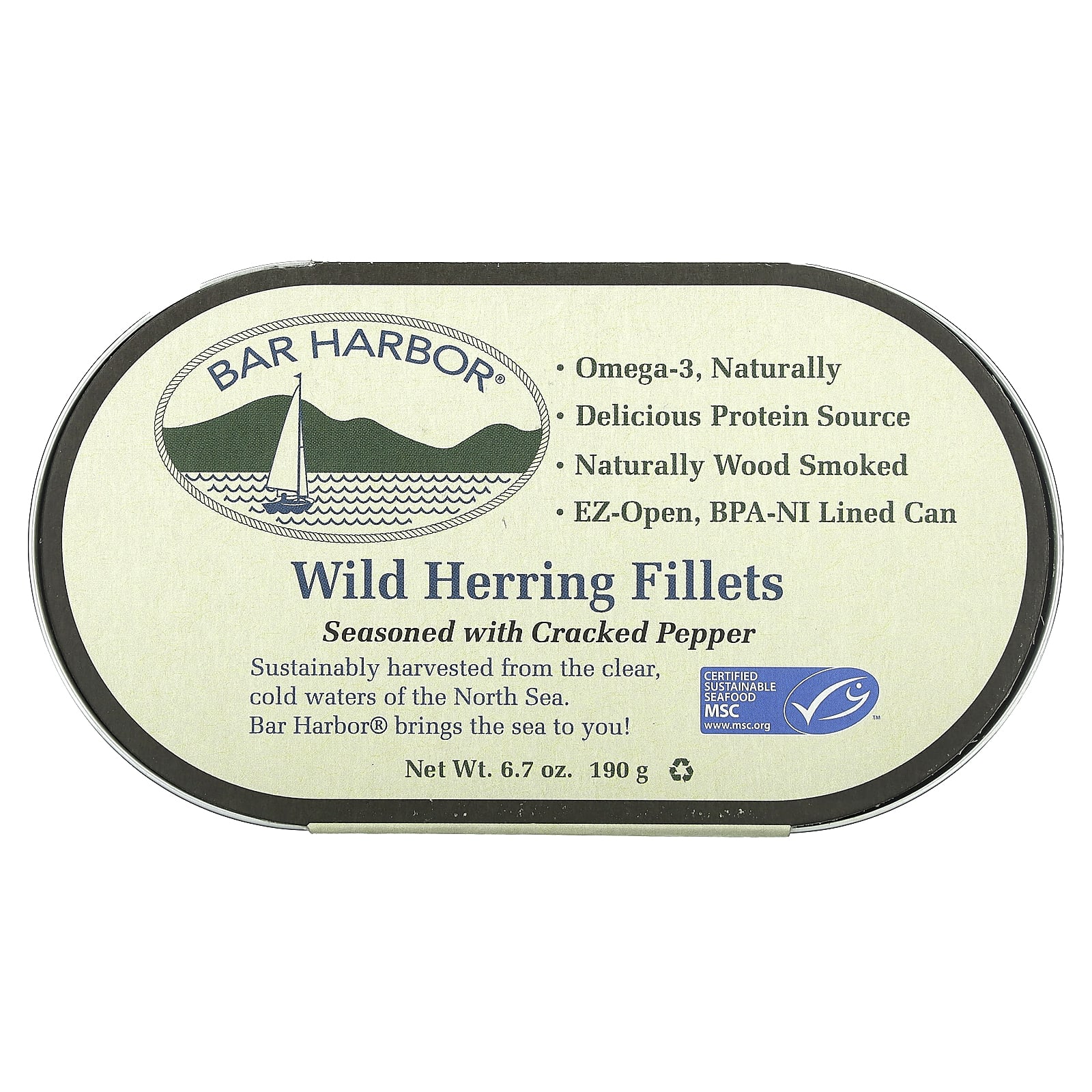 Bar Harbor Wild Herring Fillets, Cracked Pepper Flavor, 6.7 Oz. (Pack of 12) main image 0