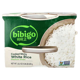 Bibigo, Cooked Sticky White Rice, Medium Grain, 22.2 oz (630 g)