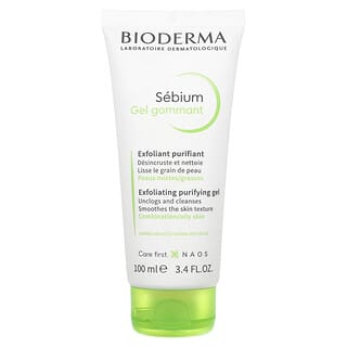 Bioderma, Sebium, отшелушивающий очищающий гель, для комбинированной / жирной кожи, 100 мл (3,4 жидк. Унции)