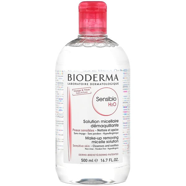 Bioderma, Sensibio H2O, Solución micelar desmaquillante, 500 ml (16,7 oz. Líq.)