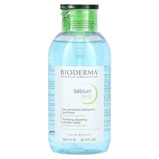 Bioderma, Sebio H2O, Água Micelar, Pele Mista / Oleosa, 500 ml (16,9 fl oz)