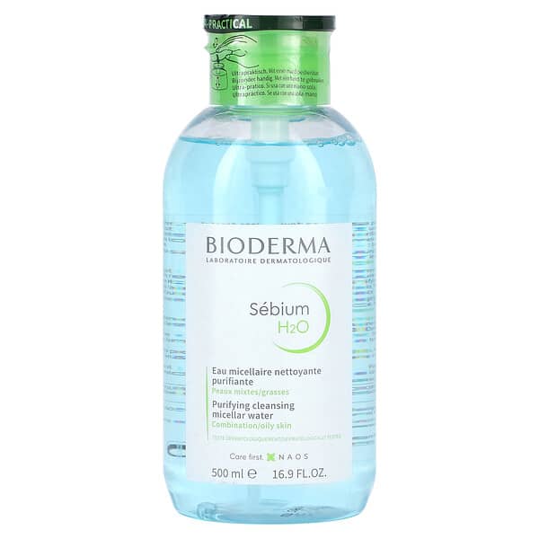 Bioderma (بيوديرما)‏, Sebium H2O ، ماء ميسيلار ، للبشرة المختلطة / الدهنية ، 16.9 أونصة سائلة (500 مل)