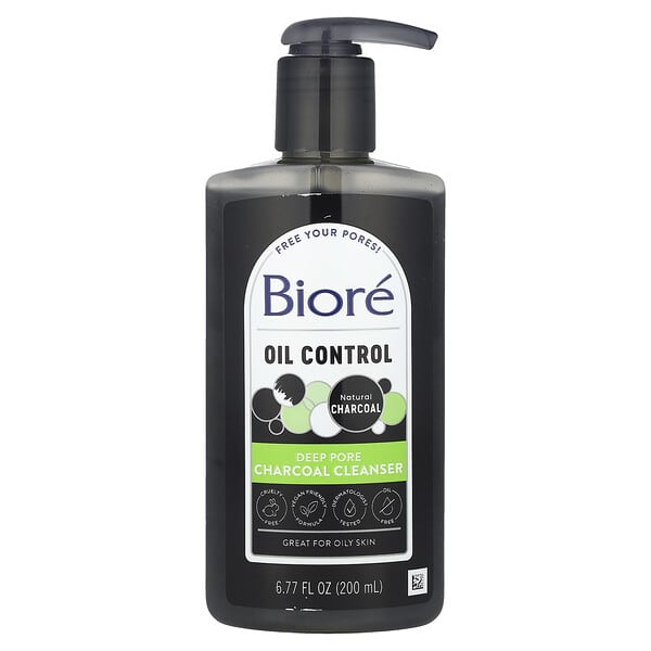Biore, 딥 포어 차콜 클렌저, 6.77fl oz(200ml)