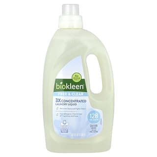 Biokleen, 액상 세탁 세제, 프리 & 클리어, 무향, 1.89L (64 fl oz)