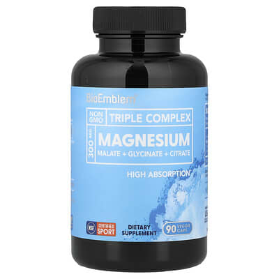 BioEmblem, Triple Magnesium Complex, 90 Vegetarian Capsules (150 mg per capsule)