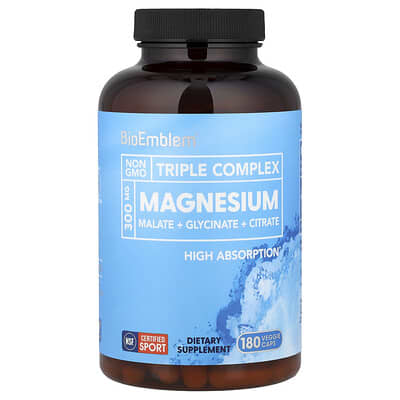 BioEmblem, Triple Magnesium Complex, 180 Vegetarian Capsules (150 mg per capsule)