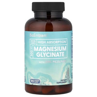 BioEmblem, Magnesium Glycinate with Zinc Picolinate, 90 Veg Caps