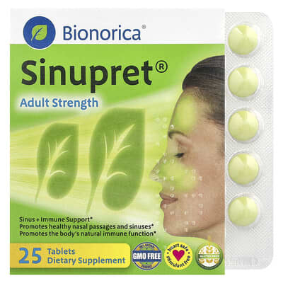 Bionorica, Sinupret&reg;, Sinus + Immune Support, Adult Strength, 25 Tablets