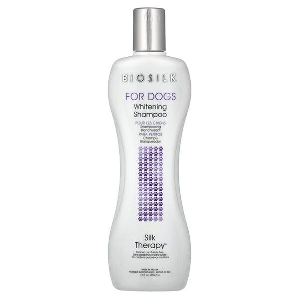 Biosilk, Silk Therapy, Champú blanqueador para perros, 355 ml (12 oz. Líq.)
