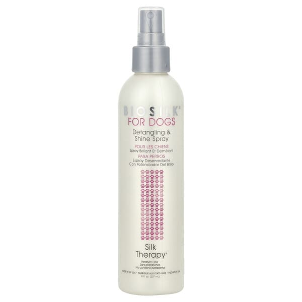 Biosilk, Silk Therapy，狗狗去纏結閃亮順毛噴劑，8 液量盎司（237 毫升）
