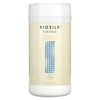 Biosilk, Silk Therapy, feuchtigkeitsspendende und reinigende Tücher für Hunde, 50 Stück