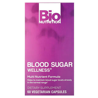 Bio Nutrition, Bem-estar de Açúcar no Sangue, 60 Cápsulas Vegetarianas