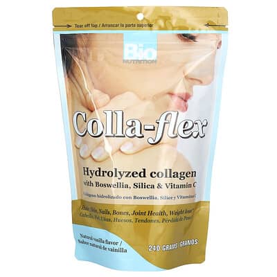 Bio Nutrition, Colla-Flex, Hydrolyzed Collagen, Frankincense, Silica, Vitamin C, Natural Vanilla, 240 g
