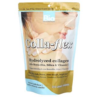 Bio Nutrition, Colla-Flex, Colágeno hidrolizado con Boswellia, sílice y vitamina C, Vainilla natural`` 240 g