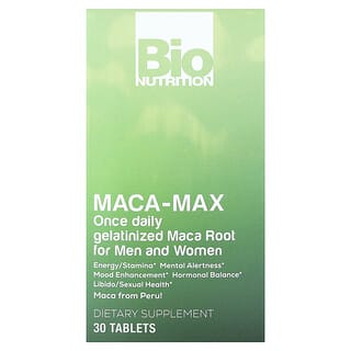 Bio Nutrition, Maca-Max, Para hombres y mujeres, 30 comprimidos
