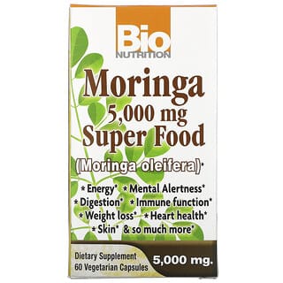 Bio Nutrition, Moringa Super Food، 5,000 ملجم، 60 كبسولة نباتية