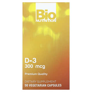 Bio Nutrition, D-3, 300 µg, 50 capsules végétariennes