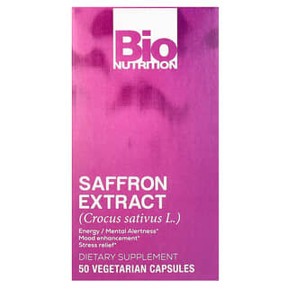 Bio Nutrition, экстракт шафрана, 50 вегетарианских капсул