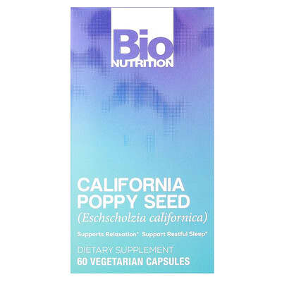 Bio Nutrition, California Poppy Seed, 500 mg , 60 Vegetarian Capsules