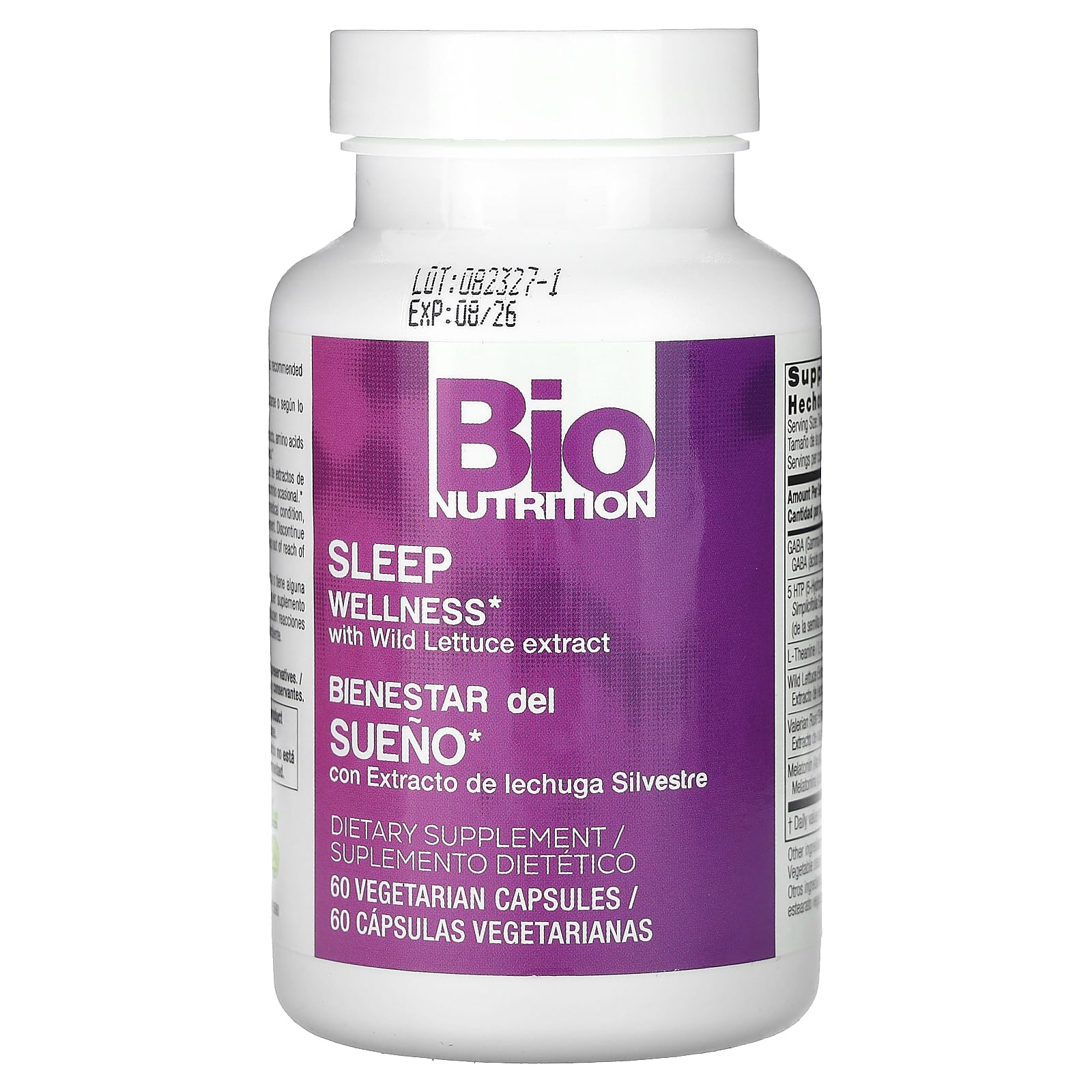 Bio Nutrition, Sleep Wellness with Wild Lettuce Extract, 60 Vegetarian