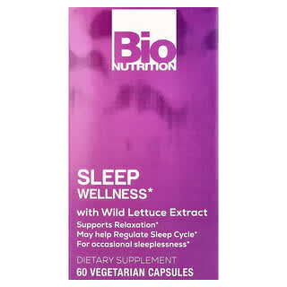 Bio Nutrition, Sleep Wellness with Wild Lettuce Extract, 60 Vegetarian Capsules