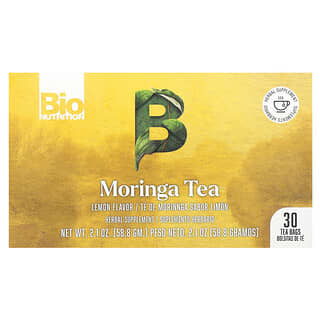 Bio Nutrition, Té de moringa, Sin cafeína, Limón, 30 bolsitas de té, 58,8 g (2,1 oz)