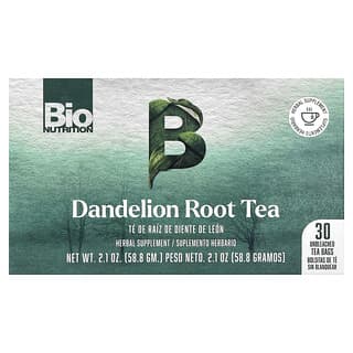 Bio Nutrition, Čaj z koreňa púpavy, bez kofeínu, 30 čajových vrecúšok, 58,8 g