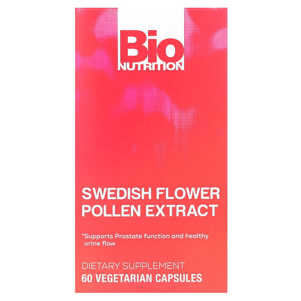 Bio Nutrition, 스웨덴산 꽃가루 추출물, 500mg, 베지 캡슐 60정