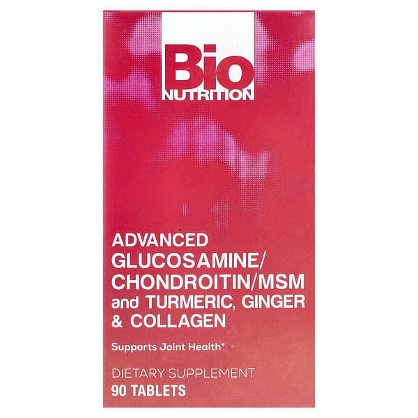 Bio Nutrition, 高階殼糖胺/軟骨素/MSM 和薑黃，姜和膠原蛋白，90 片