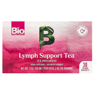 Bio Nutrition‏, תה לתמיכה בלימפה, נטול קפאין, 30 שקיקי תה, 56 גרם (2 אונקיות)