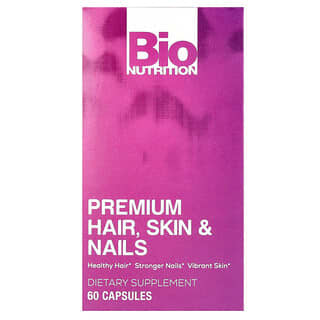 Bio Nutrition, Suplemento prémium para el cabello, la piel y las uñas, 60 cápsulas