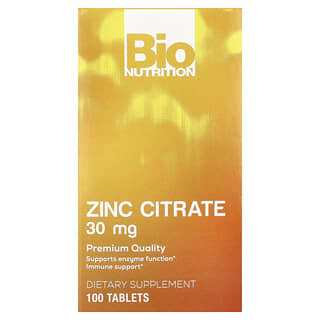 Bio Nutrition, Zinc Citrate, 30 mg, 100 Tablets
