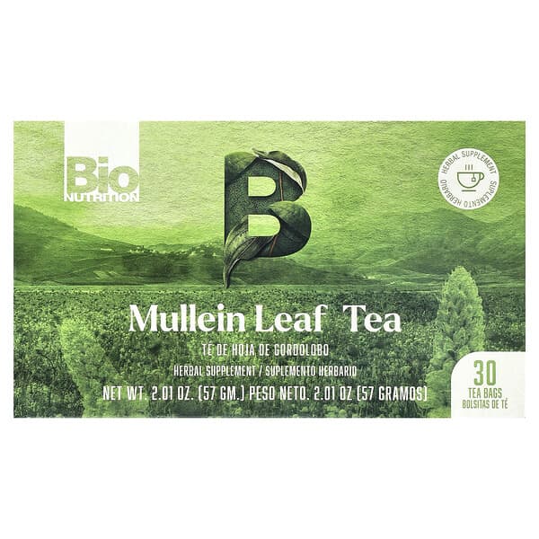 Mullein Leaf Tea, Caffeine Free, 30 Tea Bags, 2.01 oz (57 g)