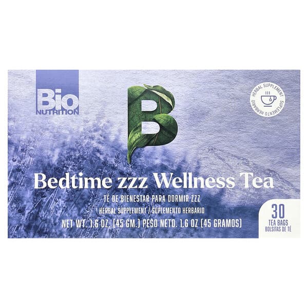 Bedtime zzz Wellness Tea, Caffeine Free, 30 Tea Bags, 1.6 oz (45 g)
