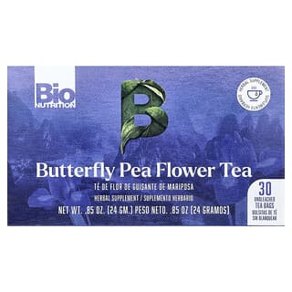 Bio Nutrition, Té de flor de guisante de mariposa, Sin cafeína, 30 bolsitas de té sin blanquear, 24 g (0,85 oz)