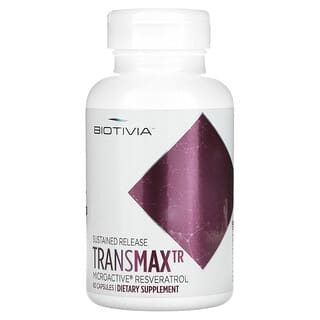 Biotivia, TransmaxTR, ресвератрол MicroActive, 500 мг, 60 капсул