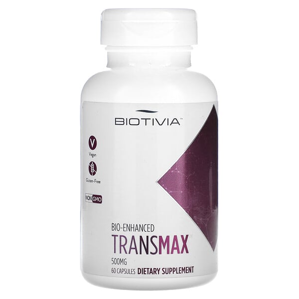 Biotivia, Transmax, 500 mg, 60 Capsules