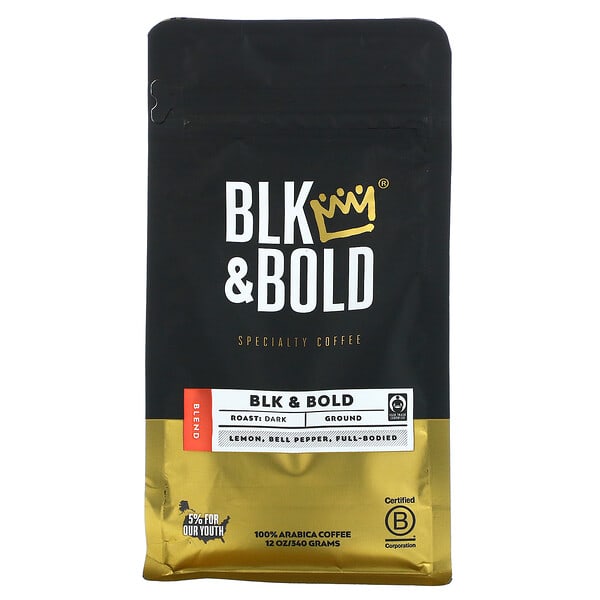 بي أل كي أند بولد‏, Specialty Coffee, Ground, Medium, BLK & Bold, 12 oz (340 g)
