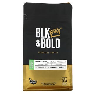 BLK & Bold, Specialty Coffee, молотый, светлый, Limu, натуральный обработанный из Эфиопии, 340 г (12 унций)