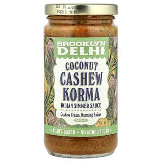 Brooklyn Delhi, Salsa india a fuego lento, Korma de coco y castañas de cajú, Suave, 340 g (12 oz)