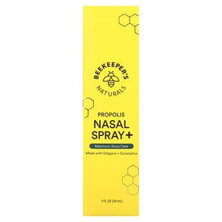 Beekeeper's Naturals, Spray nasal de propóleo +, Máximo cuidado de los senos paranasales`` 30 ml (1 oz. Líq.)