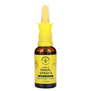 Beekeeper's Naturals, Spray nasal de propóleo +, Máximo cuidado de los senos paranasales`` 30 ml (1 oz. Líq.)