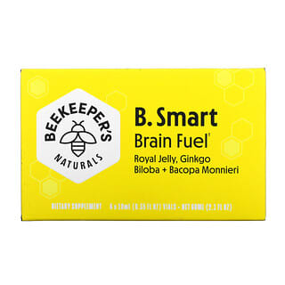 Beekeeper's Naturals, B. Smart 健腦口服液，6 小瓶，每瓶 0.35 液量盎司（10 毫升）