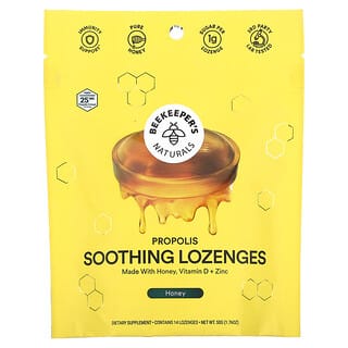 Beekeeper's Naturals, Propolis Soothing Lozenges, Honey, 14 Lozenges, 1.76 oz (50 g)