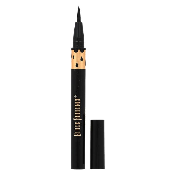 Black Radiance, Fine Line, Waterproof Liquid Eyeliner Pen, CA6425 Black Velvet, 0.03 fl oz (0.94 ml)