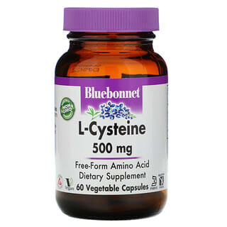 Bluebonnet Nutrition, L-cisteína, 500 mg, 60 cápsulas vegetales