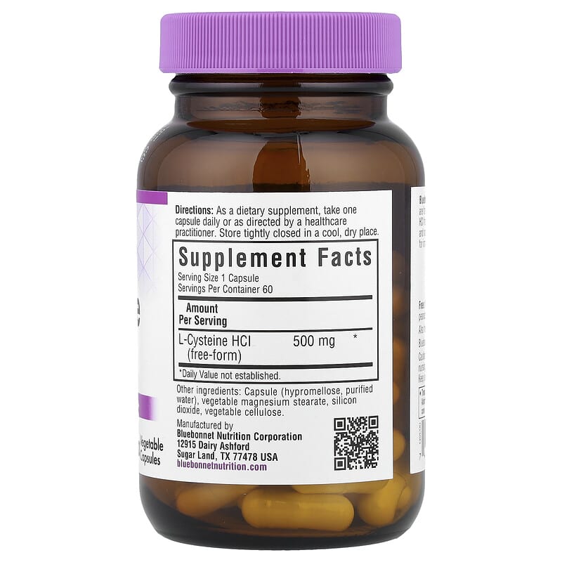 bluebonnet l glutathione reviews L-Cysteine, 500 mg, 60 Vegetable Capsules